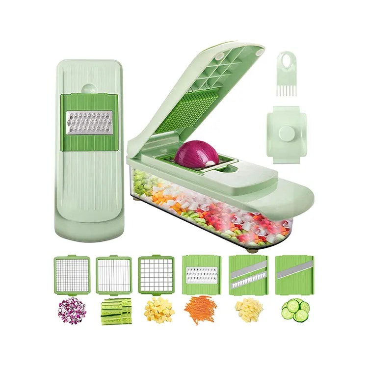 2024 Hot Sale Multifunctional Stainless Steel Blade Vegetable Chopper Plastic Food Chopper for Fruit & Vegetables