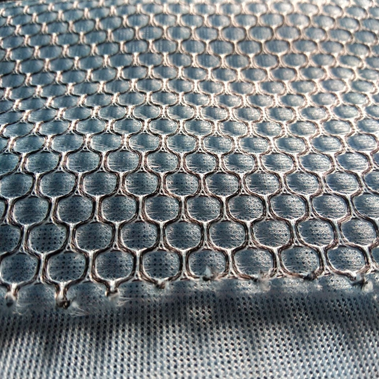 100% Polyester Cooling Breathable Black Honeycomb 3d Air Mesh Fabric For Backpack