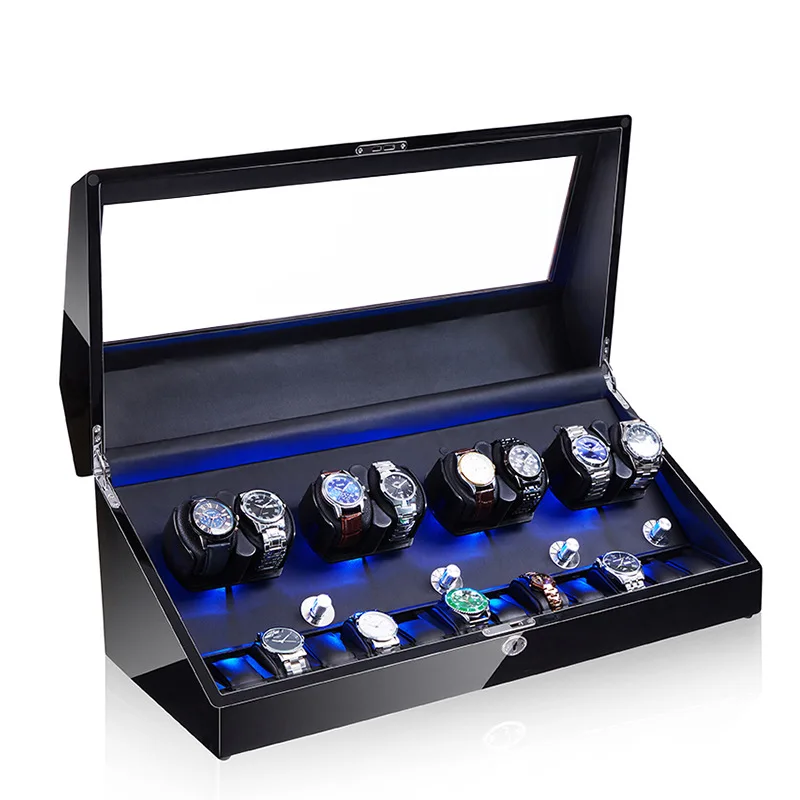Watch Winder Deluxe Mechanical Watch Organizer Wooden Case Piano Automatic Watch Winding Rotating Case