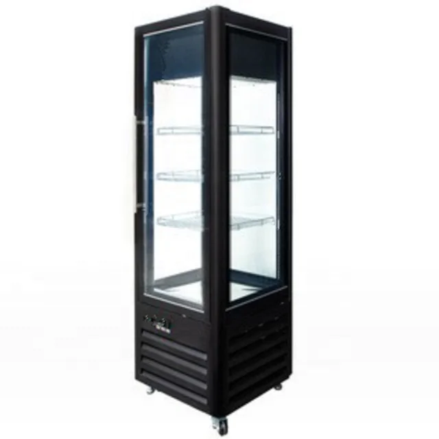 Good quality aluminum upright movable three layers cake display chillers