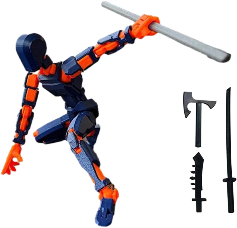 Wholesale 3D Printed Unisex DIY Robot Action Figure Plastic Multi-Jointed 3D Printed Robot with Full Articulation Model Toy