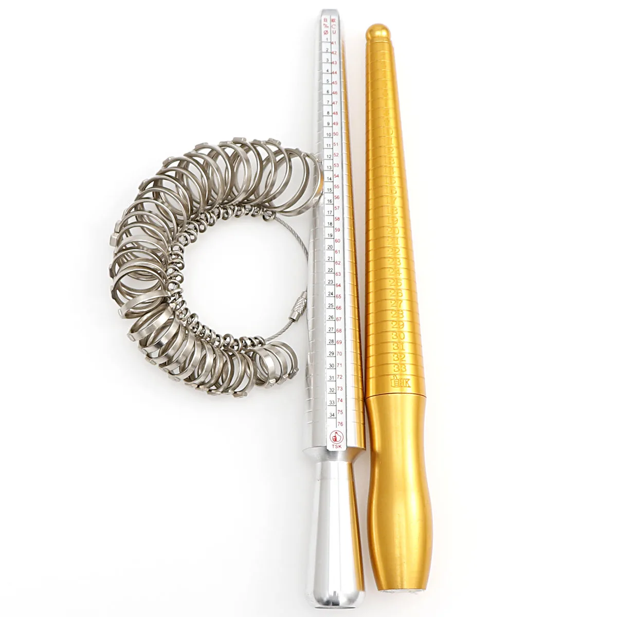 Ring Sizer Tool Set Aluminum Ring Mandrel and Finger Gauges US UK Ring Sizer Measuring Tool For Jewelry Tools