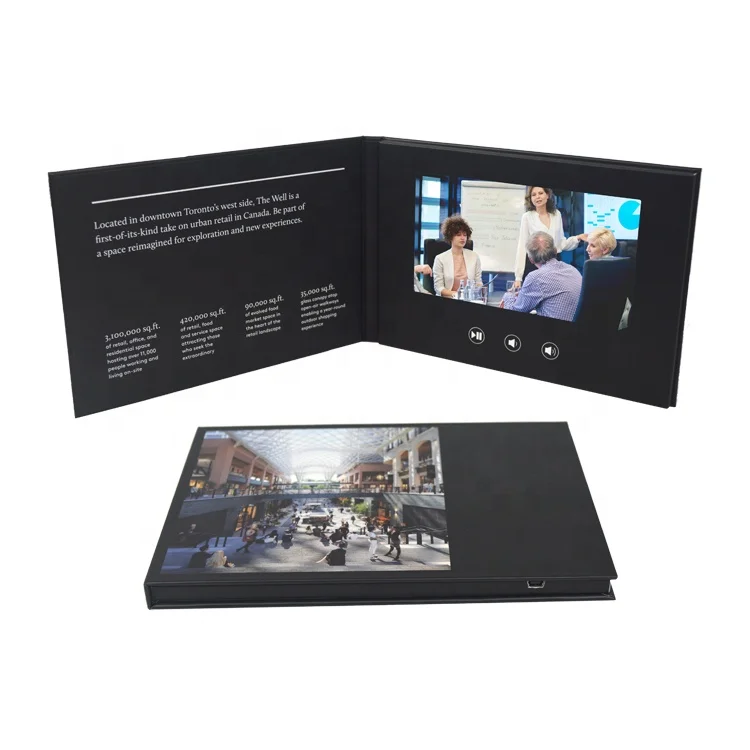  Заказной 4 3 7 10 дюймов LCD цифровая книга Видео подарочная карта видео брошюра каталог для бизнес