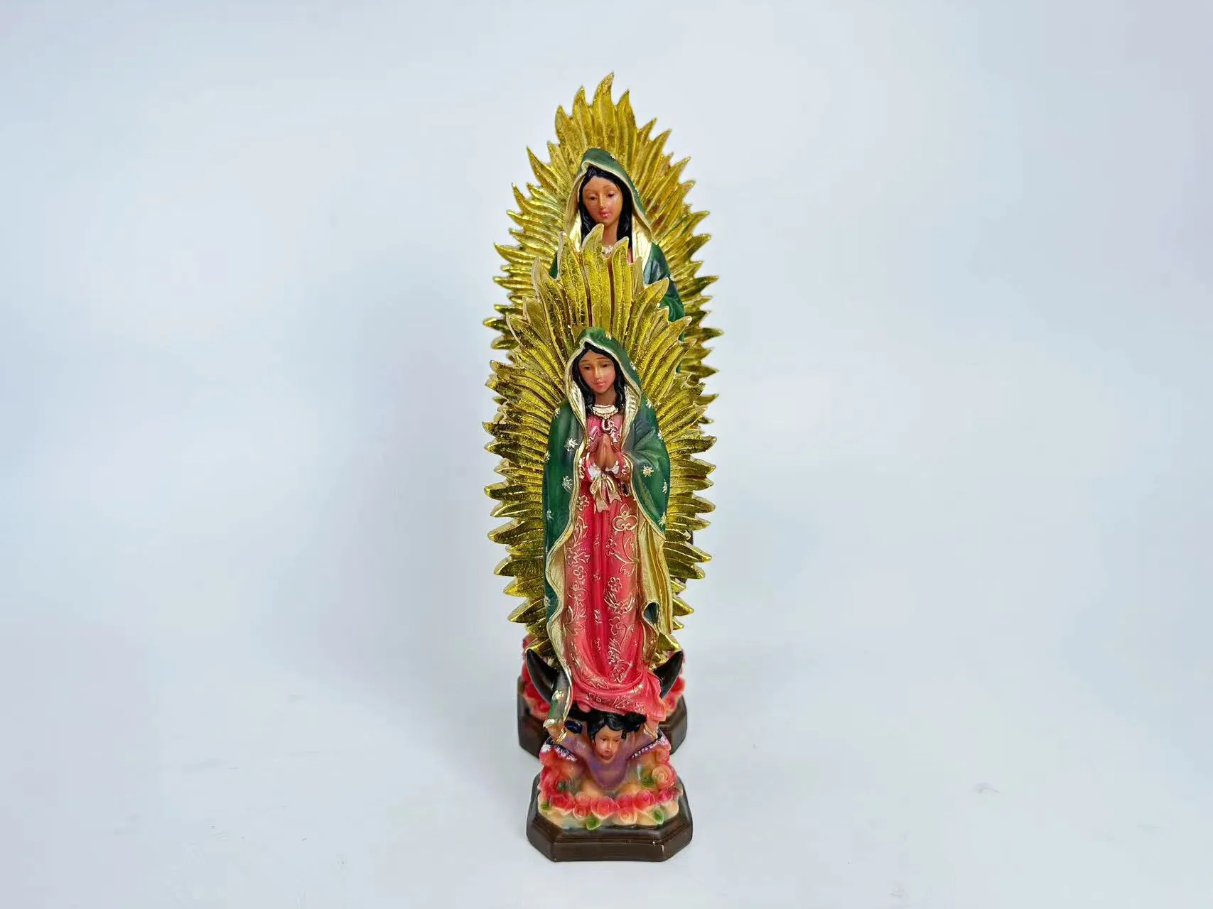 promotional virgin mary statue sculpture our lady of guadalupe resin ornament christmas crib religious gift