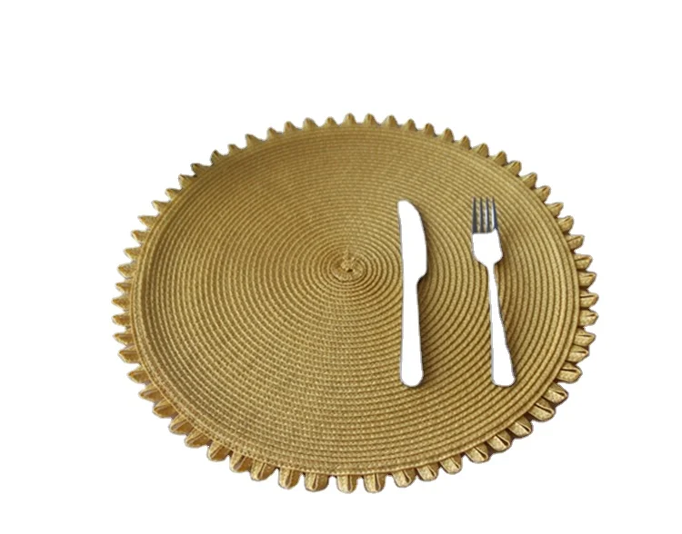 Wholesale high quality  custom round placemats woven Pvc table placemats