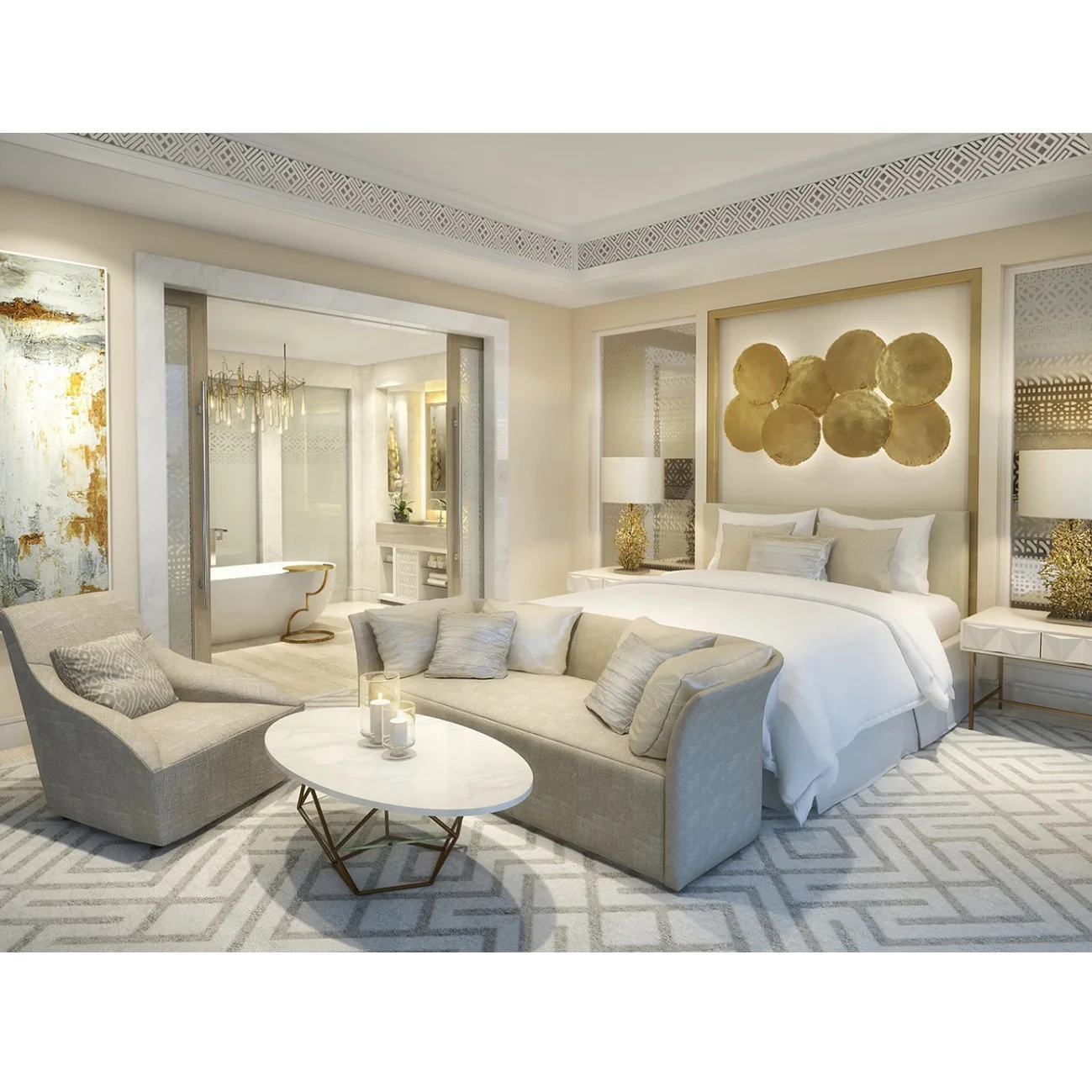 Modern minimalist overall space bedroom hotel apartment whole house furniture custom hotel bedroom home furniture set