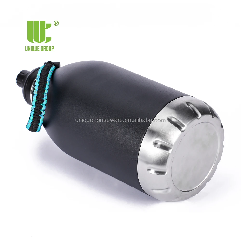Unique Group One Gallon 128oz Vacuum Insulated Jug Insulated Beer Growler 18/8 Food Grade Stainless Steel Water Bottle