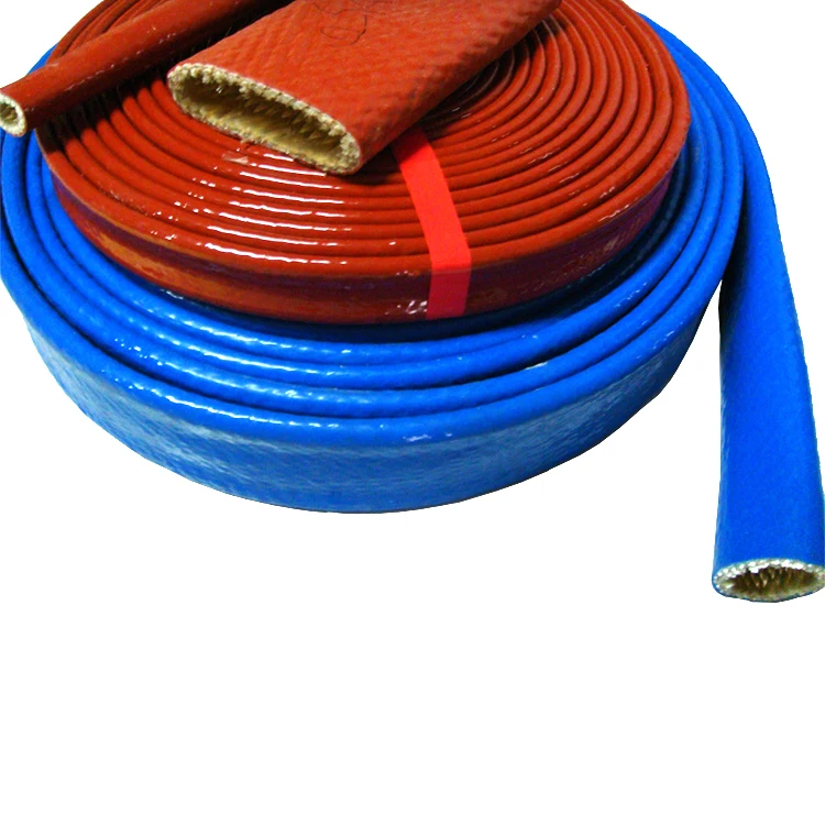 40mm Hydraulic Hose Heat Protection Fire Resistant Silicone Coated Fiberglass Sleeving for Power Plant Shipyard