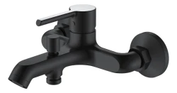 Classical Wall Mounted Bathroom Black Thermostatic Bath Tub Shower Faucet Mixer Tap