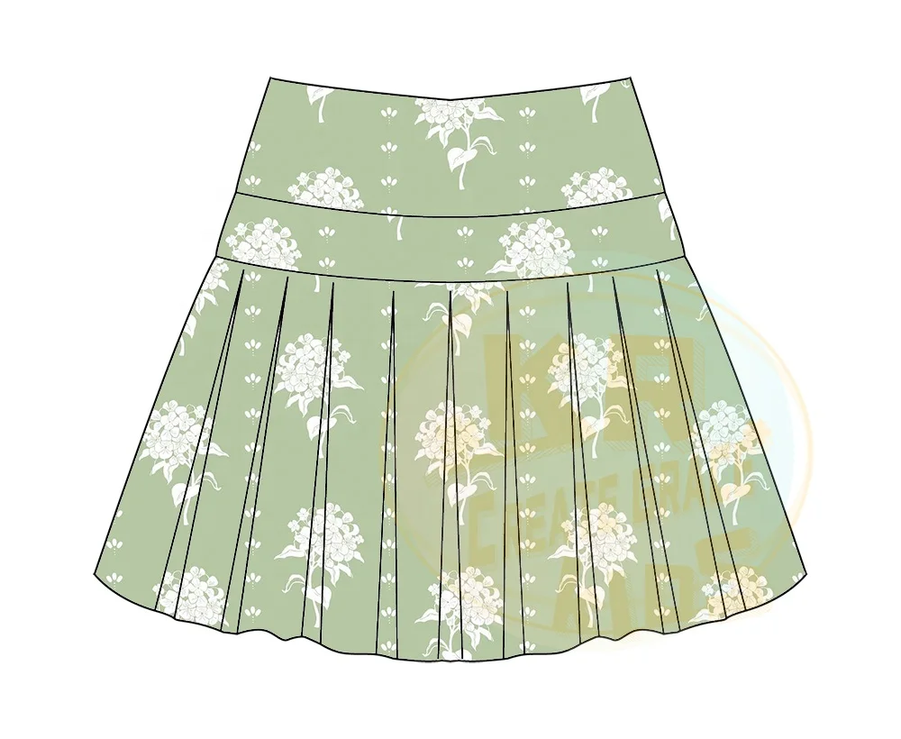 Custom Logo Girl Yoga Wear Kids Fitness Running Gym Sports Skorts with Shorts Girls Workout Skirts Floral Causal Sports Skirts