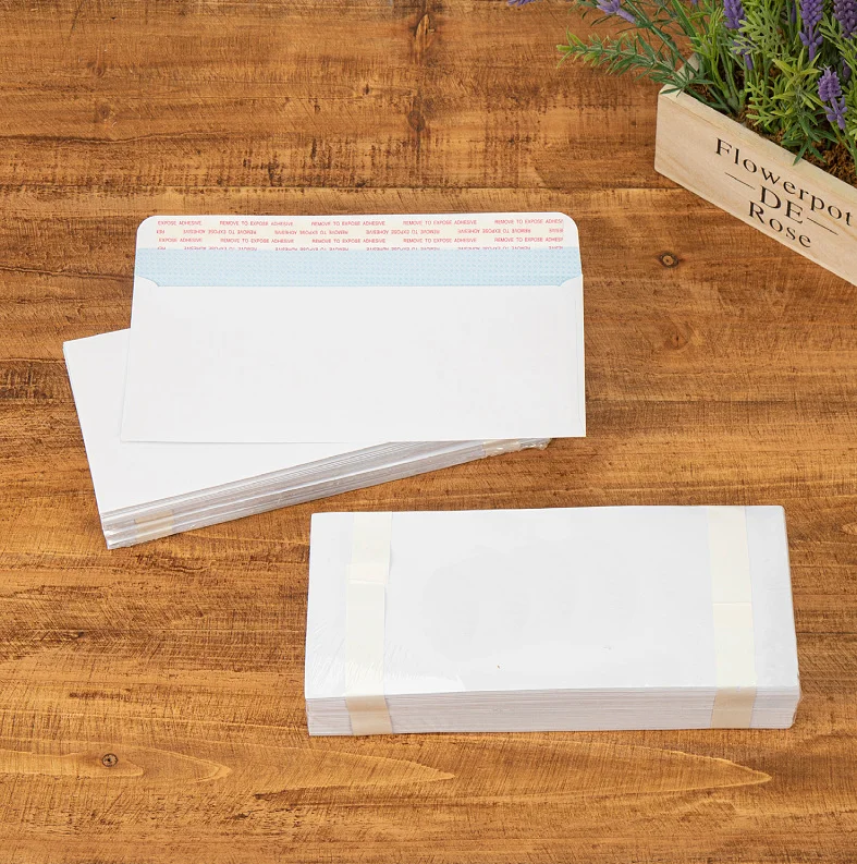 Custom size Packaging Self Seal White Paper Envelopes  with Logo