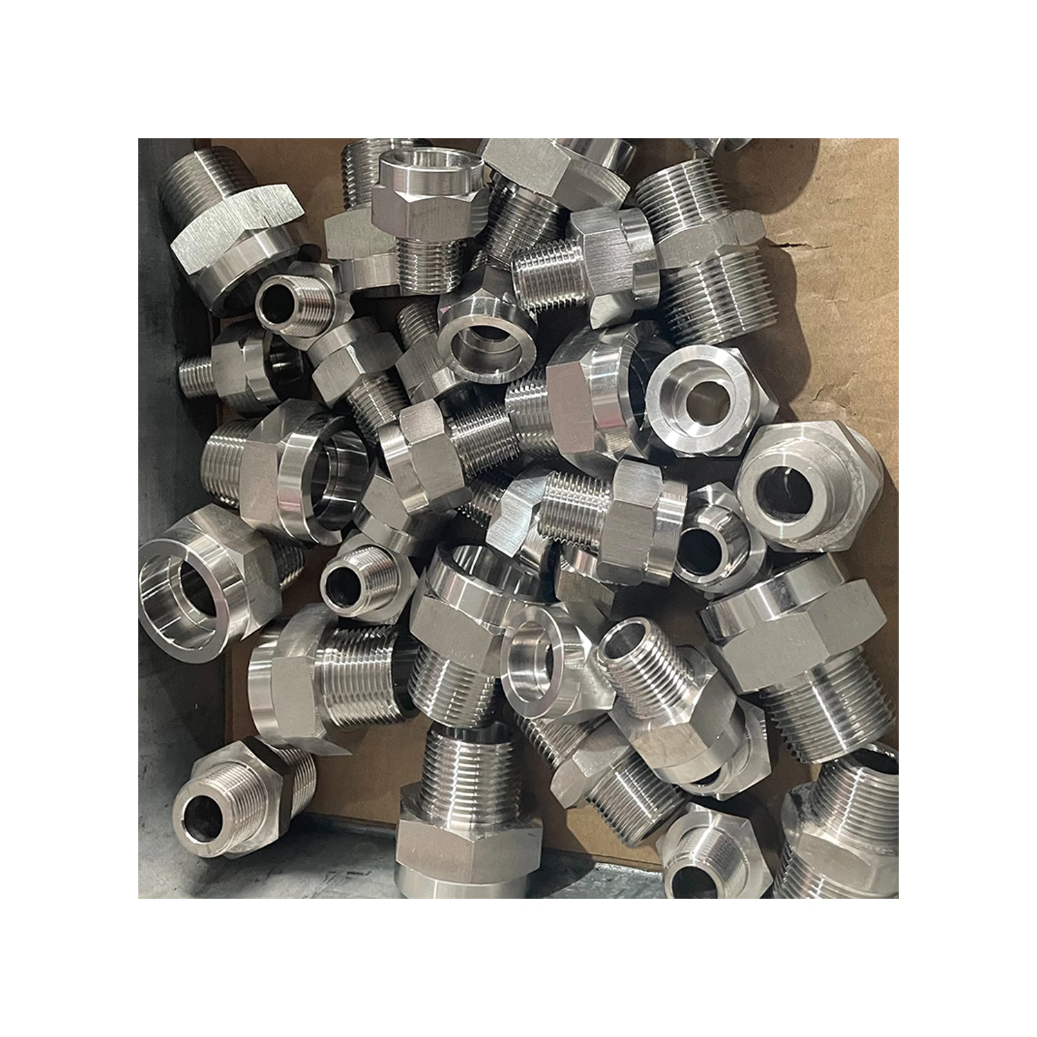 Hydraulic Stainless Steel Pipe Fitting BSPT BSPP SAE NPT Male Thread socket welded Hex Nipple