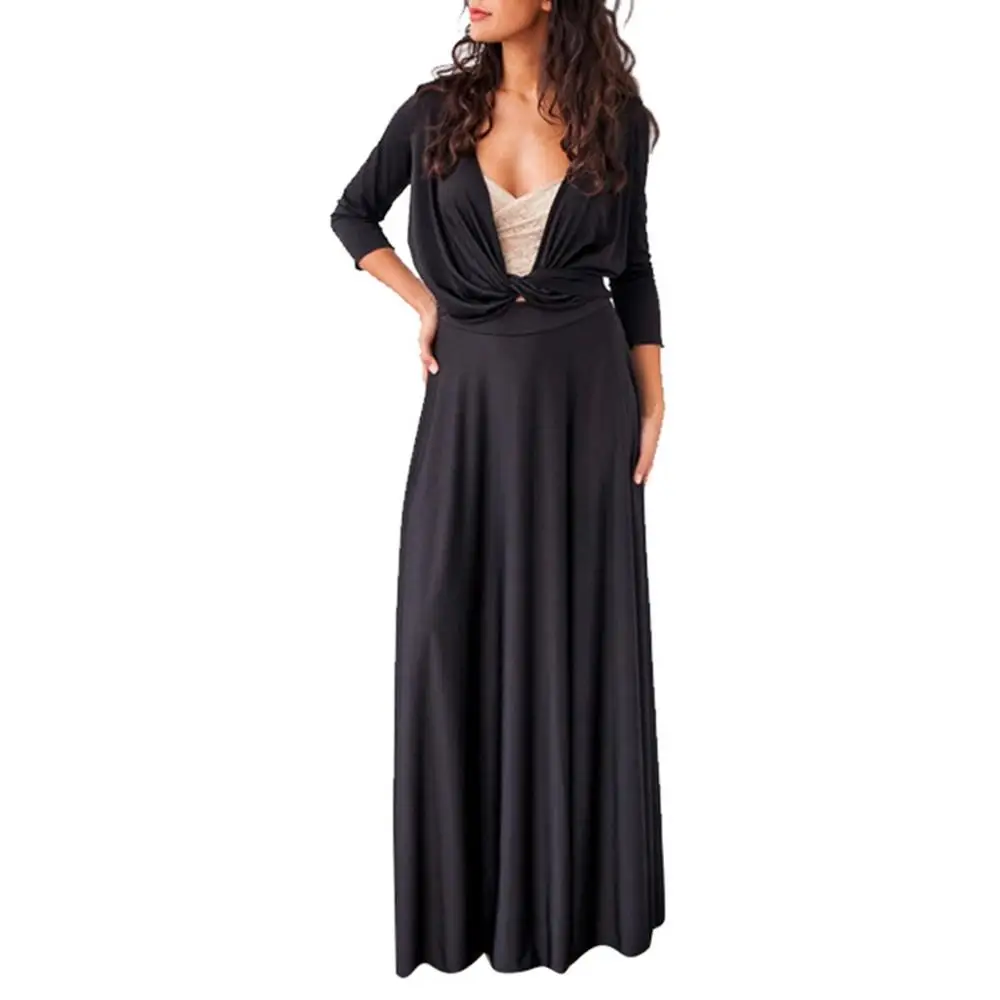 
Sheath Column V-neck Floor-Length Female Clothes African Women Evening Bridesmaid Dress 