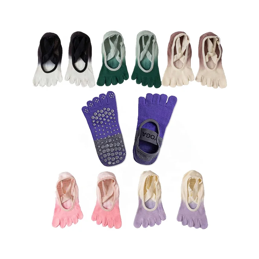 High Quality Five Toe Non-Slip Grip Socks Women Anti Non Slip Pilates Five Finger Yoga Socks