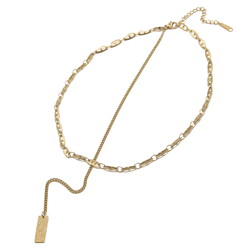 European And American Creative Stainless Steel Pig Nose 18k Gold Plated Necklace Chain