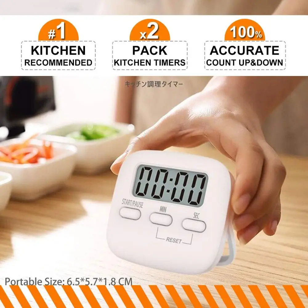 
Hot Sale Digital Kitchen Timer Magnetic Countdown Stopwatch Timer With Loud Alarm, Big Digit, Back Stand, Hanging Hole 