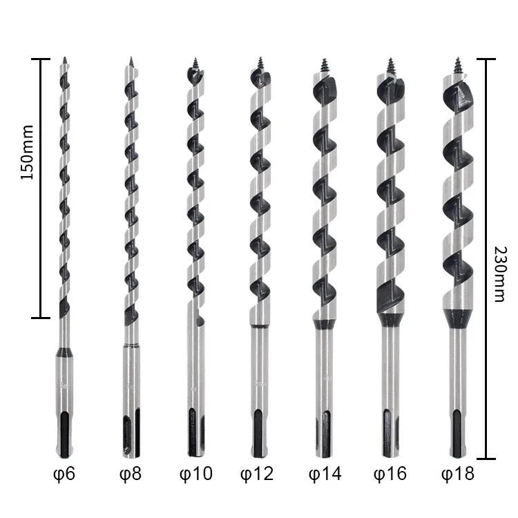 7 шт. набор сверл из углеродистой стали с шестигранным хвостовиком 230 мм