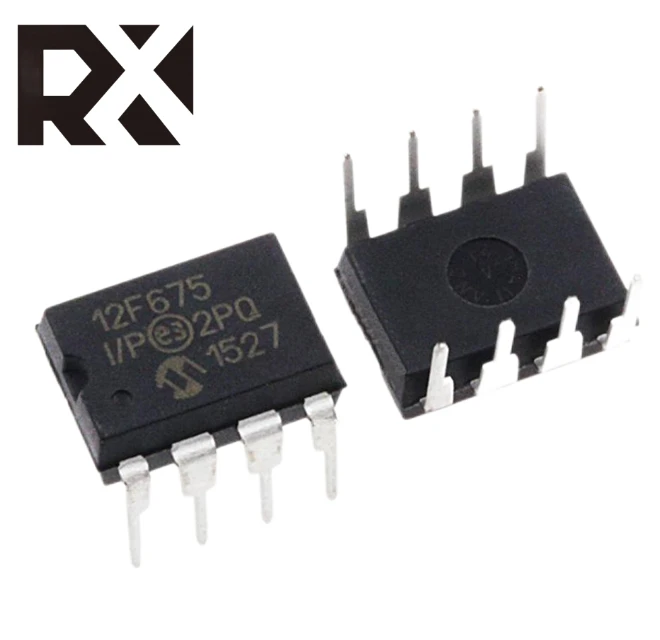 PIC12F675-I/P  New and Original Microcontroller PIC12F675 Microchip IC Chip MCU 8BIT 1.75KB DIP8 PIC 12F675 PIC12F675-I/P