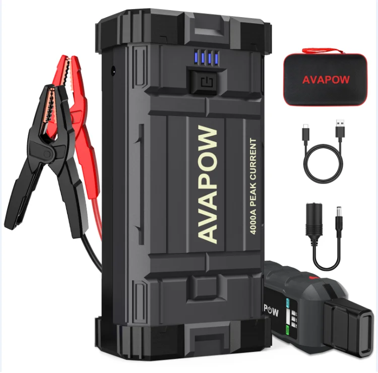 High Capacity Car 12v Battery Jump Starter Powerful Portable 4000A Intelligent Protection CarJump Starter