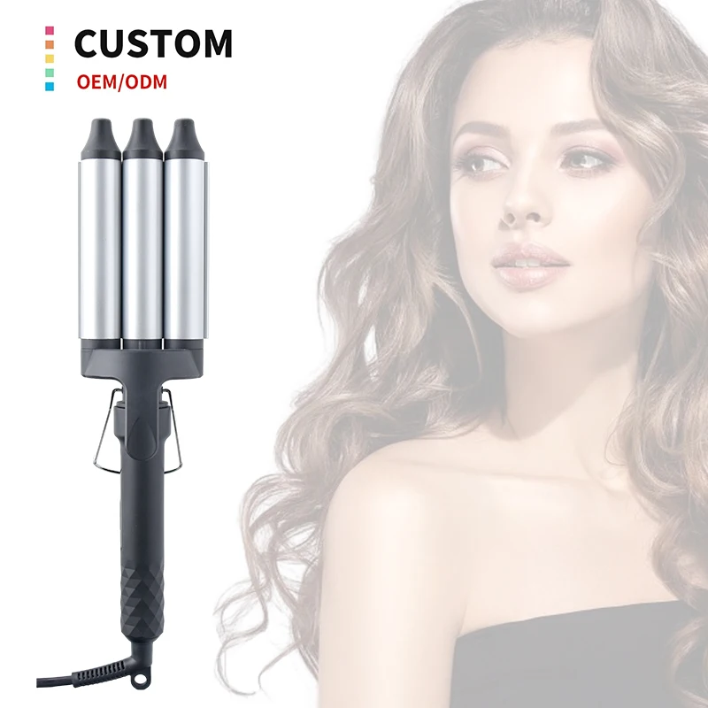 OEM Custom Wholesale Digital Display Ceramic Curling Iron 3 Barrel Waves Fast Heating Hair Curler for Women