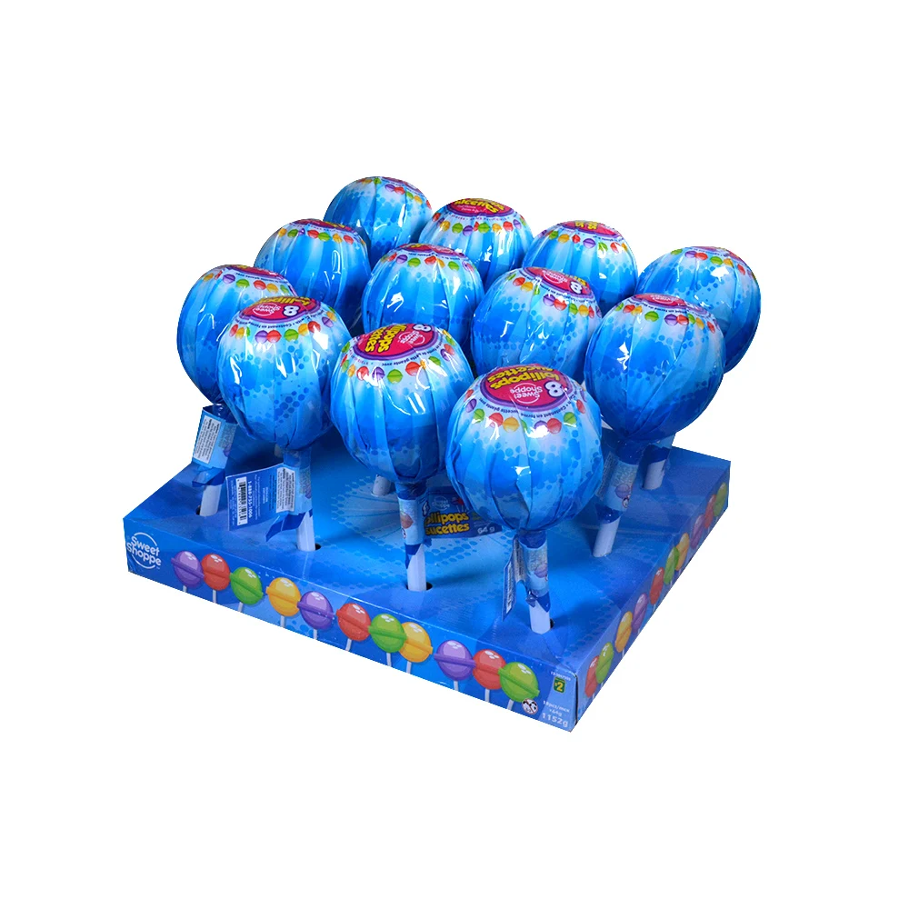 Amos Kid Like Colorful Hard Twist Stick Fruity Giant Round Lollipop Candies And Sweets