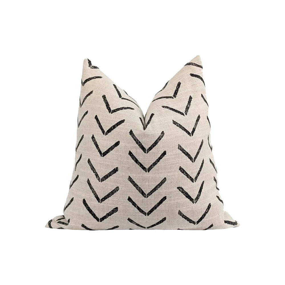 Boho Linen Euro Arrow Pillow Cover