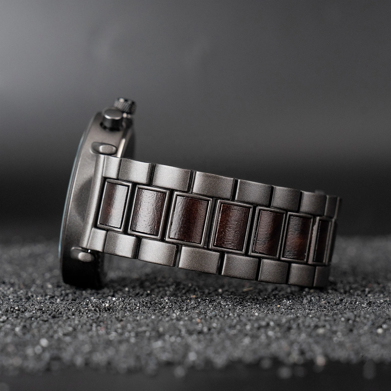 Luxury Wooden Wrist Watch Waterproof Metal Wood Watches Mens Sports Chronograph Quartz Wooden Watch For Men