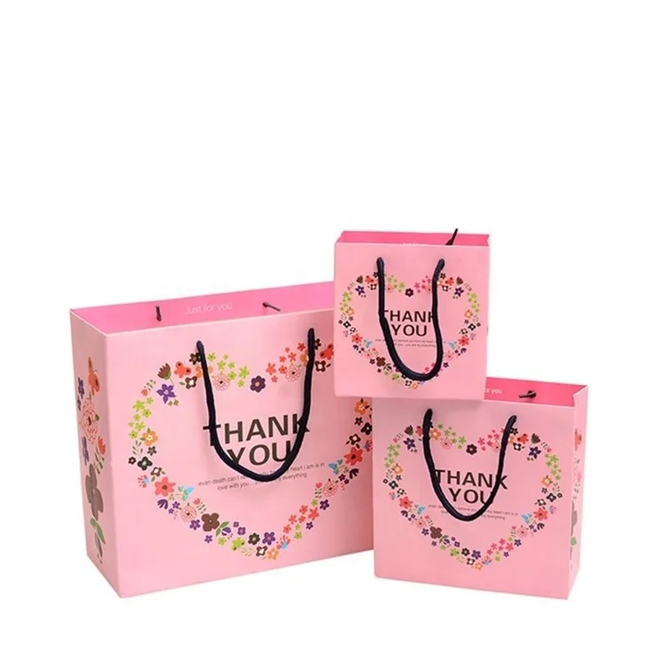 Custom Logo Boutique Retail Carry Bag Private Label Mini Luxury Thank You Gift Paper Bag with Handle