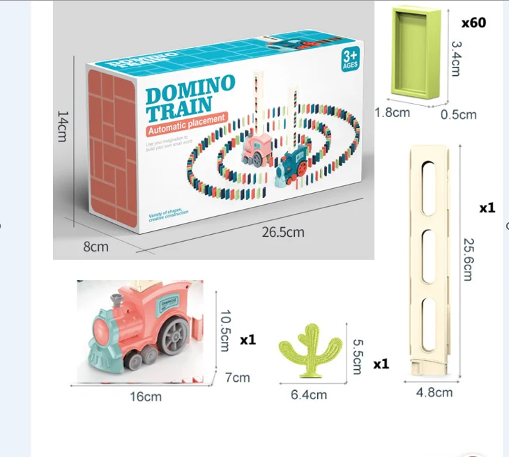 Kids Battery Operated Light and Music Plastic Domino Train Toy Fun Dominos Train Toy for Children