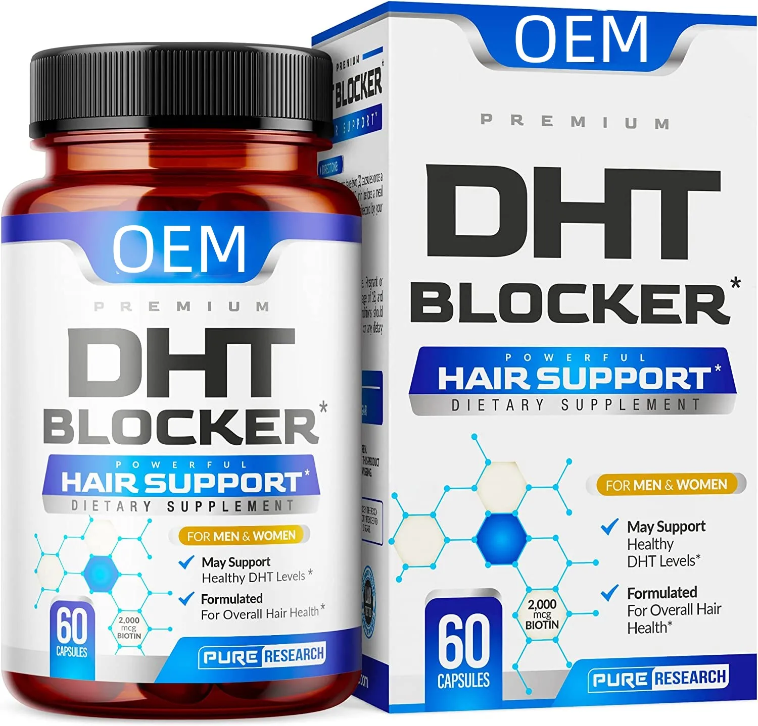 HOT Sale OEM DHT Blocker Hair Growth Support Supplement - Supports Healthy Hair Growth, Healthy Thick Strong Hair capsule