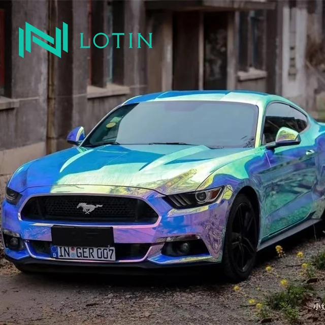 1.52*18M Rainbow Chrome White Color Changing Auto Vinil Sticker Film Vinyl Wrapping Car Vinyl Wrap