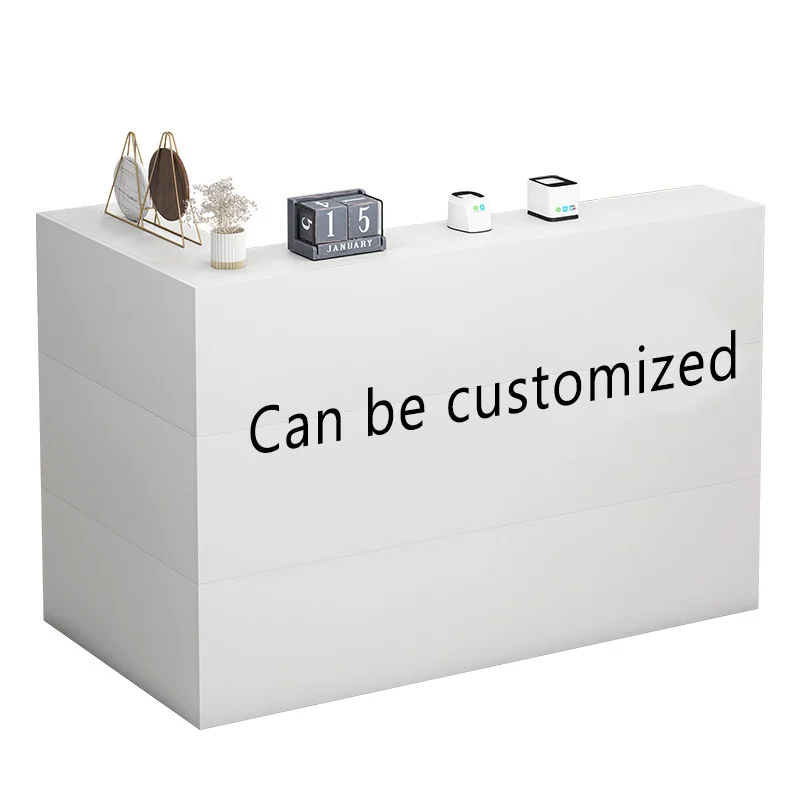 
Cheap Custom Modern Luxury Wood Nail Beauty Spa Salon White Front Reception Desk 