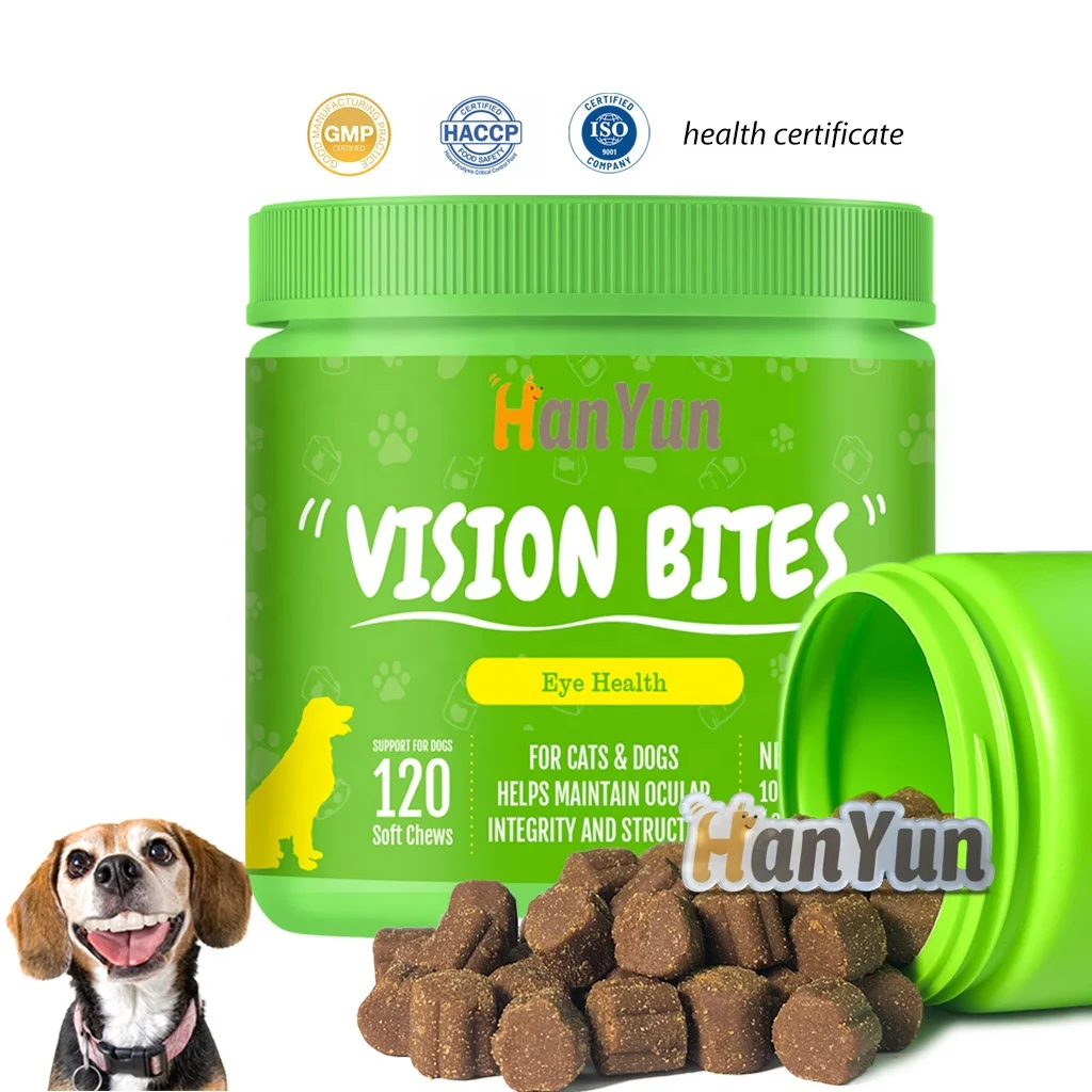 Wholesale Pet Dogs Nutrition Supplement Vision Bites Chews Promote Eye Vision Health, Reduce Eye Inflammation and Eye Care