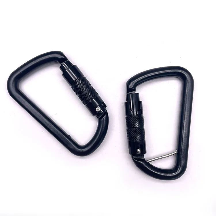 Шнурок 9 кН D-образной формы на заказ автоматические винтовые крючки многофункциональный инструмент для кемпинга открытом воздухе черный карабин