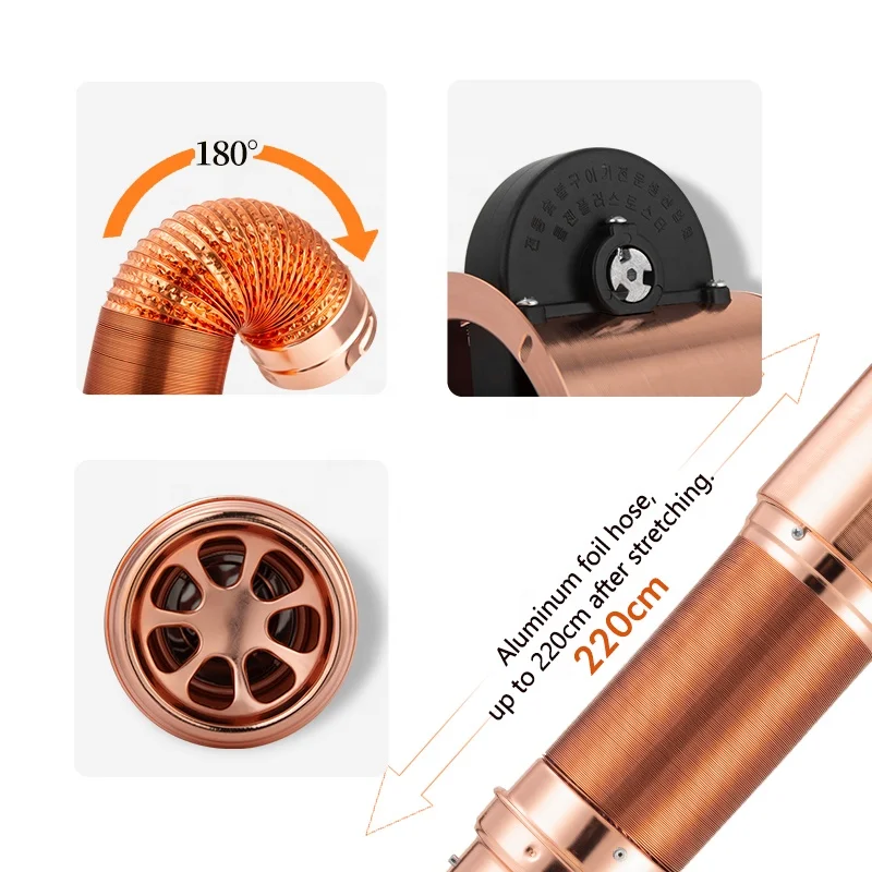 Wholesale Korea Indoor Smokeless Exhaust Flex Duct Telescopic Bbq Barbecue Exhaust With 300MM smoke hood