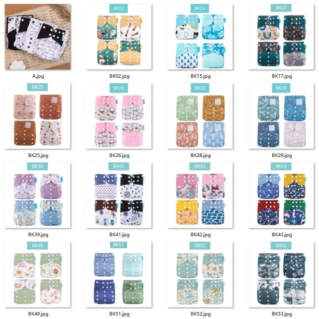 Popular Diapers Baby Reusable Nappies OEM/ODM Animal Pattern Cloth for Babies 3-15kg