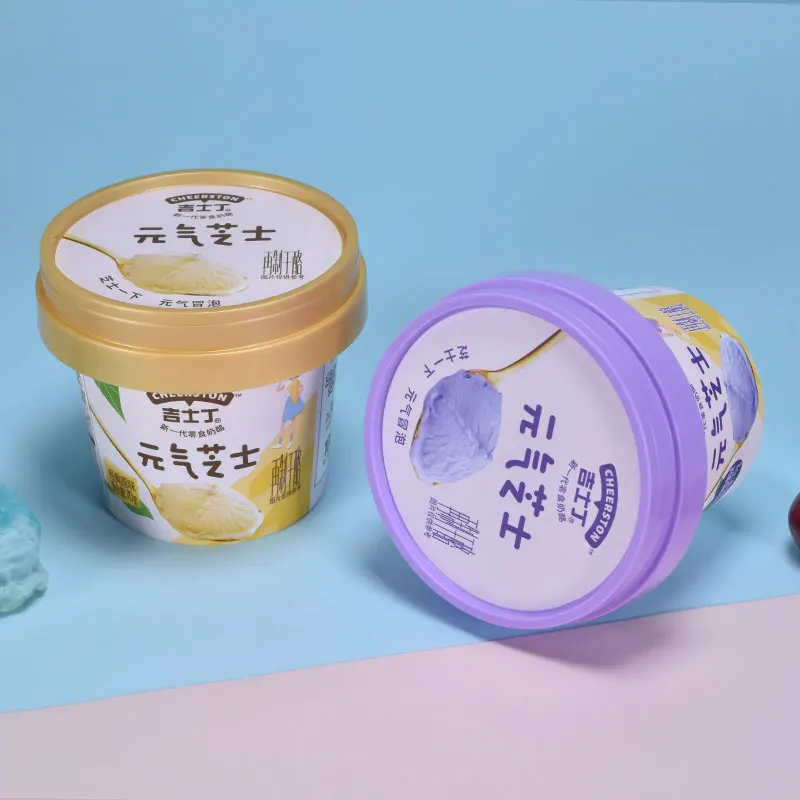 Custom logo disposable 4oz IML ice cream box pp ice cream containers