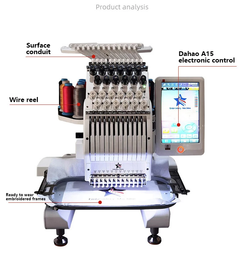 Automatic multi needle logo towel t shirt babylock embroidery machine industrial embroidery sewing machine