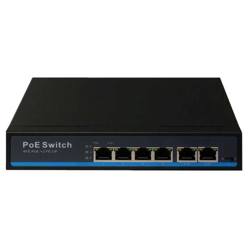 4 POE + 2 RJ45 Uplink POE Switch inexpensive poe switch with low cost(POE0420BN)
