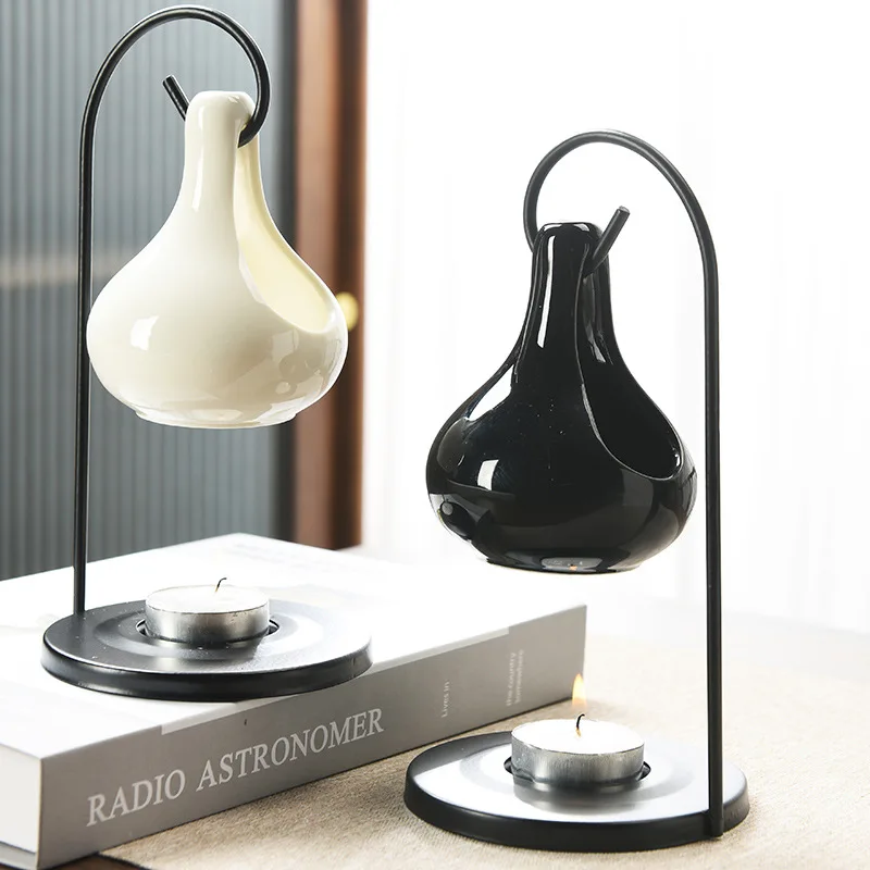 Black white simple models creative aromatherapy incense burner essential oils incense wax candle warmer