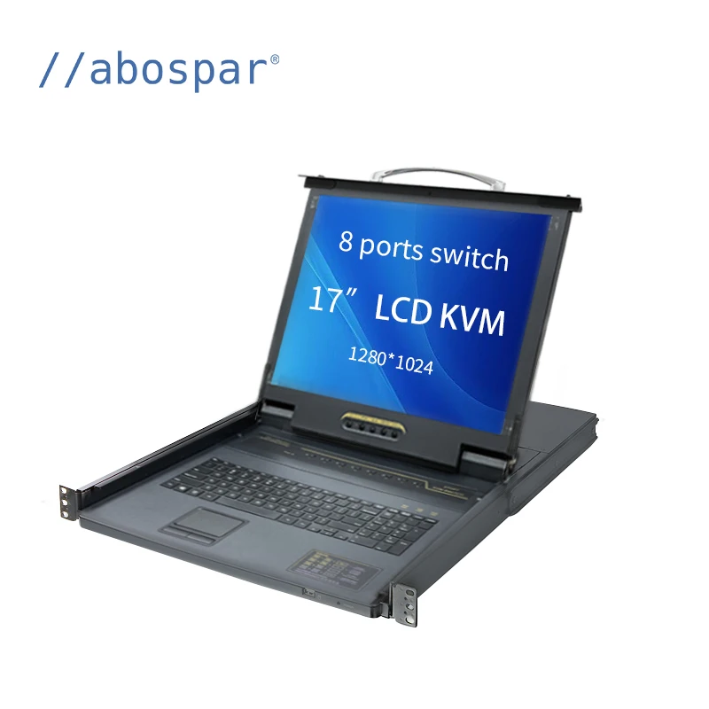 AS-KVM1708 8 ports 17 inch cabinet monitor data center led kvm console Drawer vga kvm switch cabinet lcd kvm switch