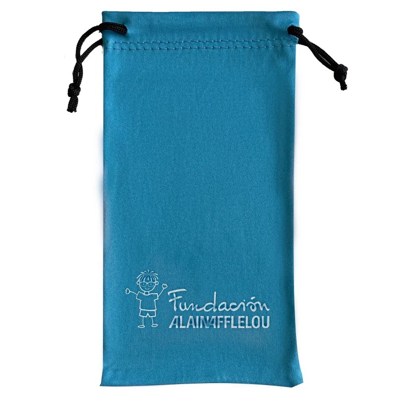 RPET Microfiber Eyeglass Pouch PU Velvet Fabric Sunglasses Case with Bead Lock Soft Store for Glasses