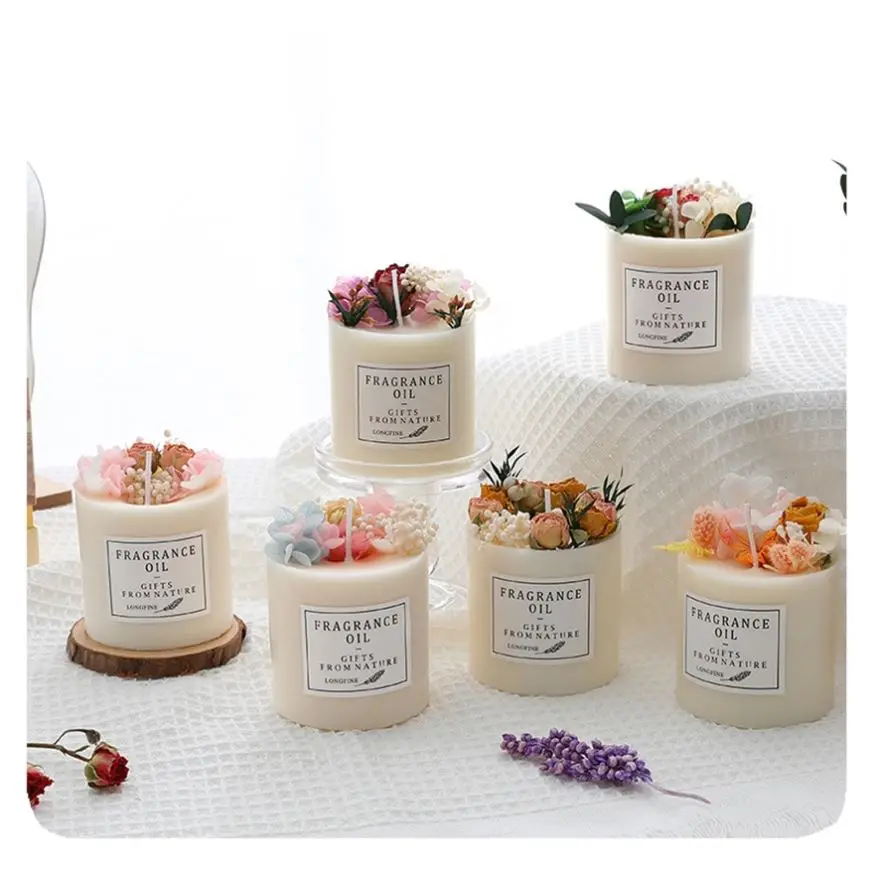 Luxury Design Factory Directly Popular Soy Wax Spiritual Scented Candles with Custom Flowers and Aroma Soy Wax For Decoration