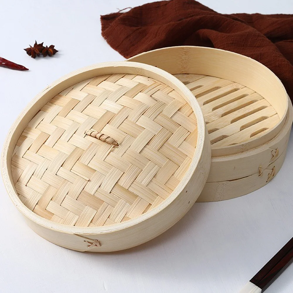 wholesale factory small mini bamboo portable food dumpling baby steamer basket 10 inch favors set pot food machine for food
