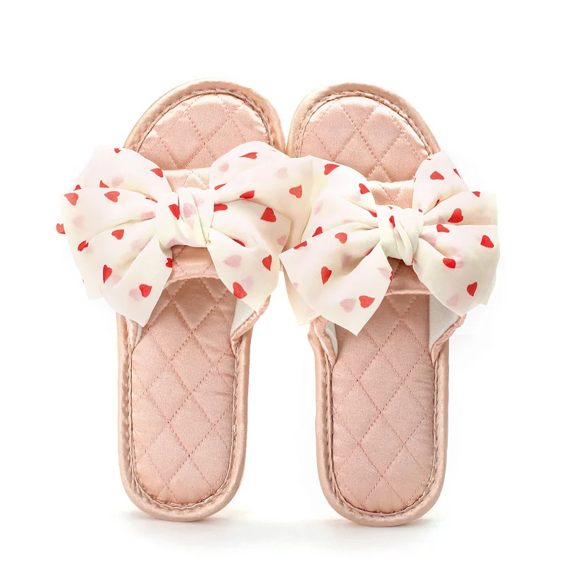 
Fashion Women Footwear Slides Slippers Cute Bowknot ribbon Upper Outdoor indoor Women Slippers And Slides 