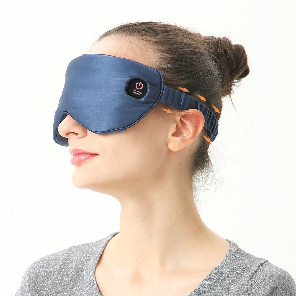 Электрическая моющаяся маска для глаз из шелка тутового шелкопряда, портативная графеновая маска с подогревом, беспроводная с индивидуальной внутренней подушкой