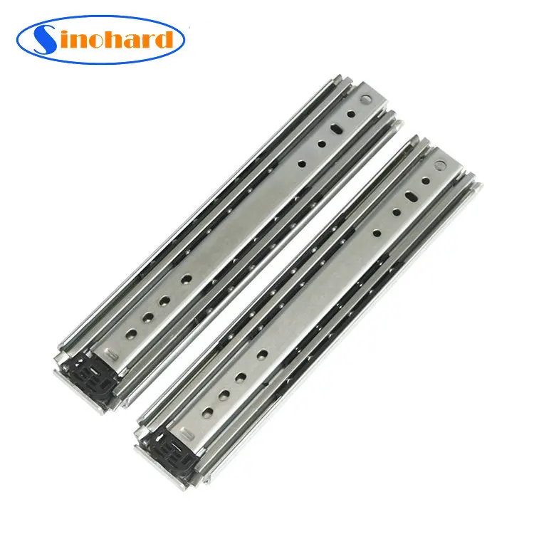 227kg/500lbs 3 Fold Industrial Full Extension Ball Bearing Telescopic Channel Tool Box Heavy Duty Slide
