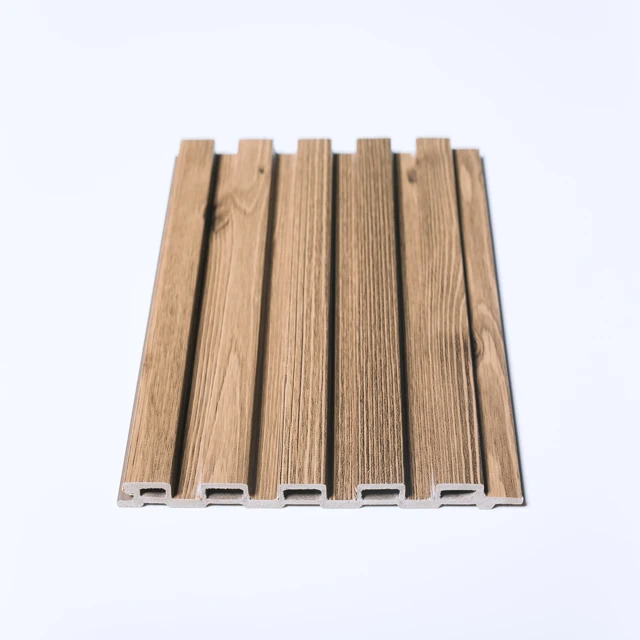waterproof fireproof wood grain WPC laminated 3d fluted wall panel interior 159*09mm wpc panels
