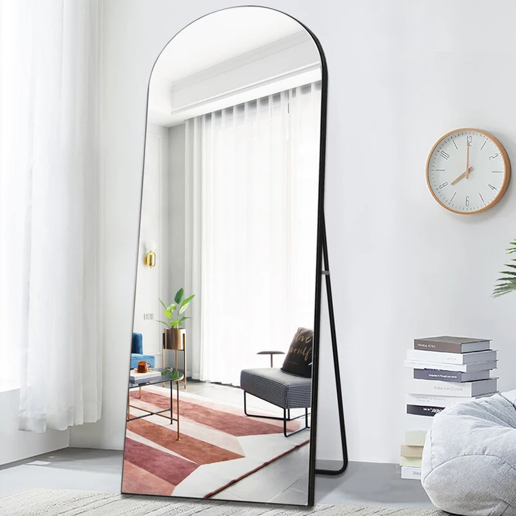 Arched Wrought Metal Frame Hanging Arch Custom Gold Standing Full Length Dressing Floor Wall Miroire Mirror Mirrros Espejos