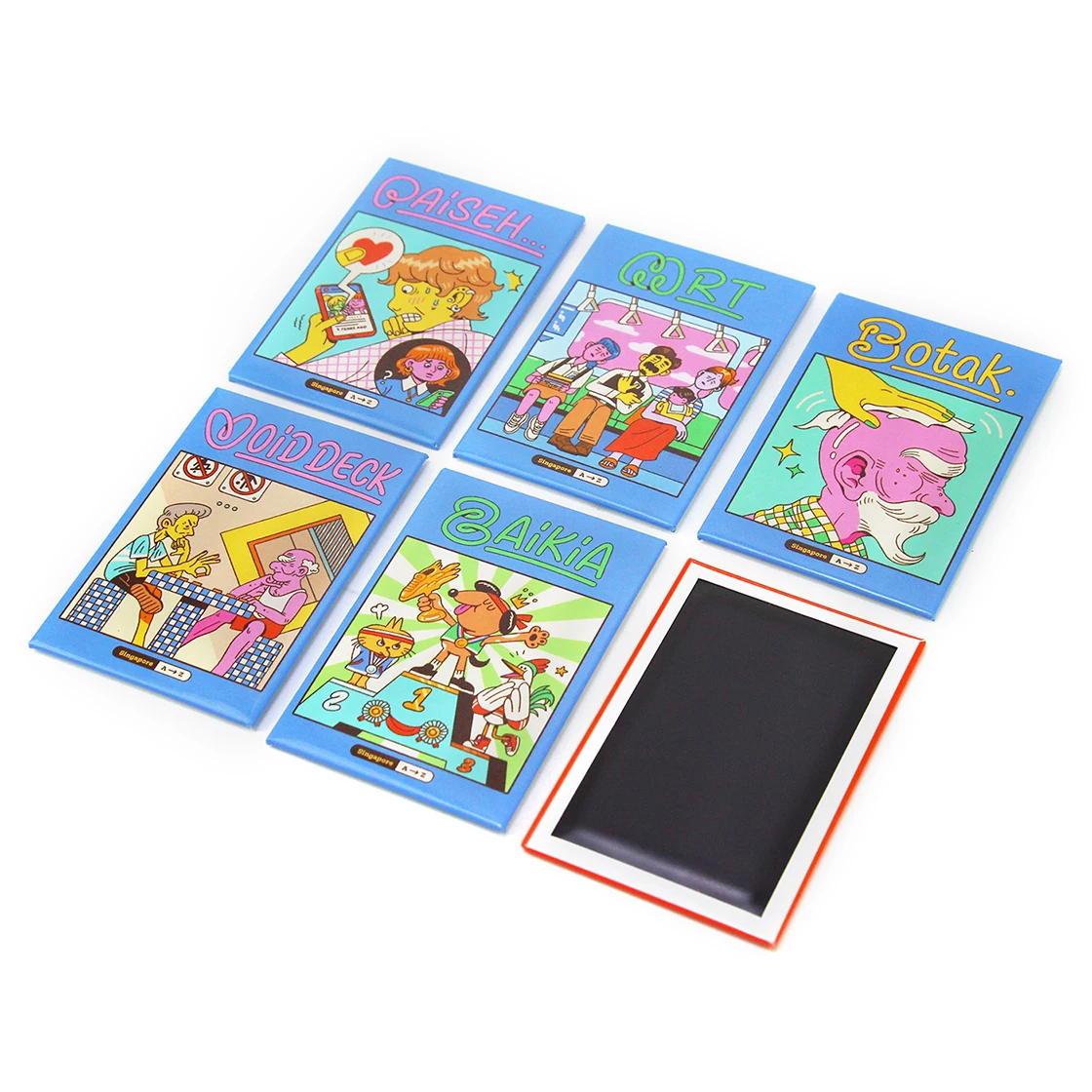 Refrigerator Souvenir Customised Branded Tin Magnet 80X53Mm Rectangle Singapore Fridge Magnets